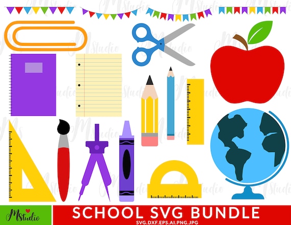 Teacher Bundle Svg School Svg Bundle Apple Monogram Svg- Pencil ...