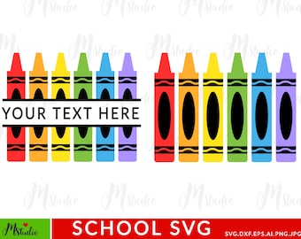 Crayon Monogram Svg, Leraar Monogram Svg, Crayon Split Monogram Svg, Crayon Svg, Crayon Set Svg, Cut Files voor Cricut en Silhouette