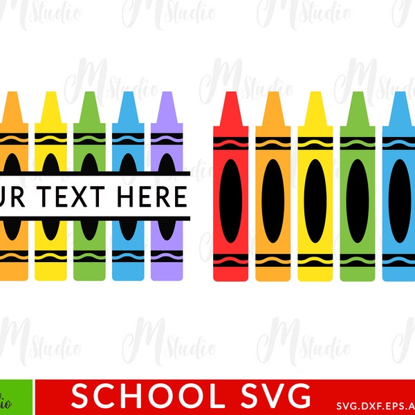 Crayon Monogram Svg, Teacher Monogram Svg, Crayon Split Monogram Svg, Crayon Svg, Crayon Set Svg, Cut Files for Cricut and Silhouette