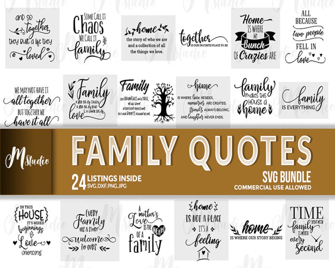 Family Quotes Svg Bundle,for Cricut and Sillouette . - Etsy