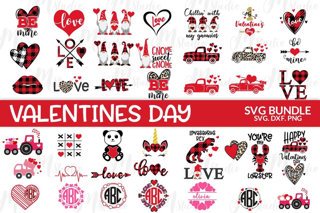 Valentine Day Svg Bundle, Love Svg, Herat Svg, Cut File, Diditale ...