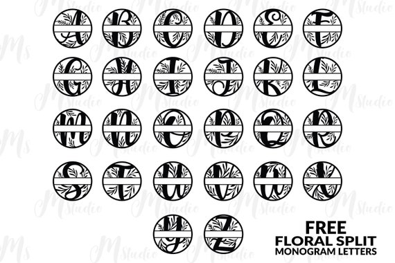 Download Family Monogram Bundle Svg And Free Split Monogram Letters Etsy