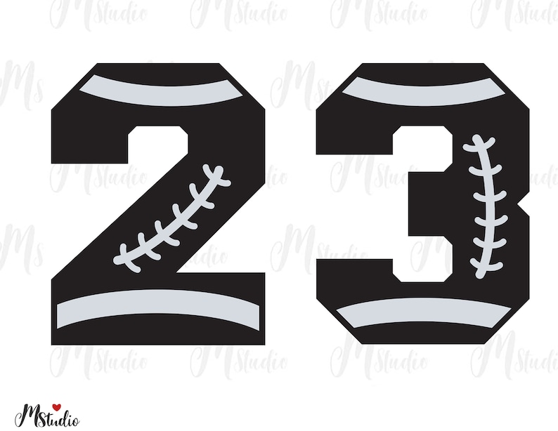 Puede incluir: N&uacute;mero 23 en blanco y negro con un dise&ntilde;o de f&uacute;tbol. Los n&uacute;meros est&aacute;n delineados en blanco y tienen un dise&ntilde;o de puntada de f&uacute;tbol blanco.