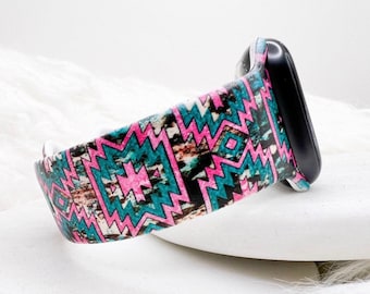 Aztec Boho Serape Watch Band compatible with Apple Watch Fitbit Samsung