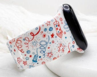 Patriotic Fireworks Watch Band compatible with Apple Watch Fitbit Samsung