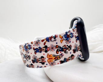Patriotic Mouse Friends Watch Band compatible with Apple Watch Fitbit Samsung