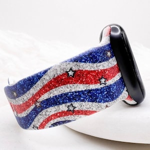 Patriotic Stars Watch Band compatible with Apple Watch Fitbit Samsung image 1