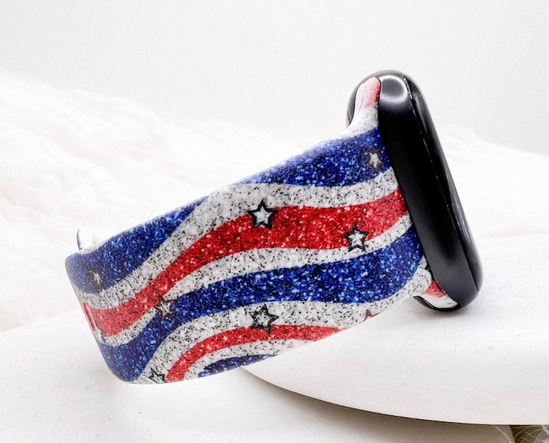 Patriotic Stars Watch Band compatible with Apple Watch Fitbit Samsung image 1