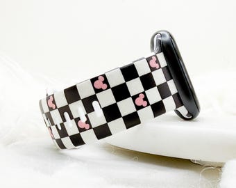 Mouse Checkered Watch Band compatible with Apple Watch Fitbit Samsung