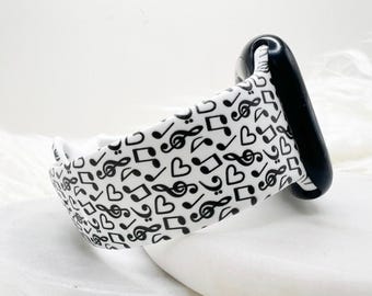Music Note Watch Band compatible with Apple Watch Fitbit Samsung