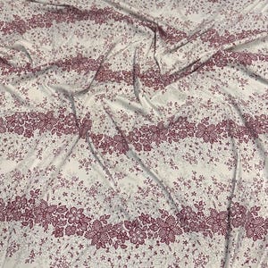 4 Way Stretch Print Nylon Spandex Fabric By The Yard Tricot Swim Wear Bikini Active Wear Mini Floral Silver Wine Wave Flower