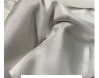 100% Silk Twill Fabric By The Yard Off White 45 inch