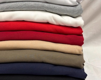 100% Cotton Jersey Knit Fabric by the Yard  Soft T-Shirt Weight, 68/70 Wide