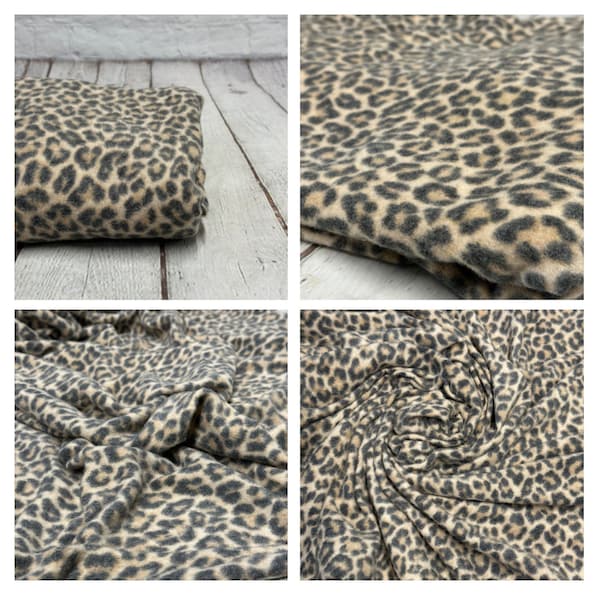 Soft Brushed Leopard Animal Cheetah Sweater Knit Fabric By The Yard