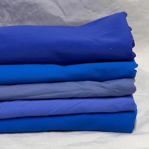 Nylon Spandex Tricot Solid Swimwear Activewear Fabric  By The Yard Blue Shades