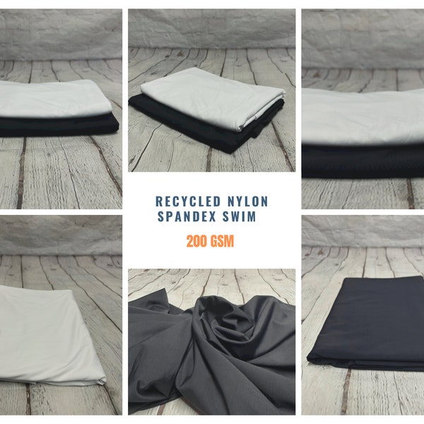 4 Way Stretch Recycled Nylon Spandex Swimsuit Fabric Swimwear Bikini 200 GSM