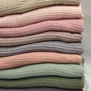 Open Weave Chunky Waffle Sweater Strickstoff Meterware | 250 g/m² Pastellfarbe # 1