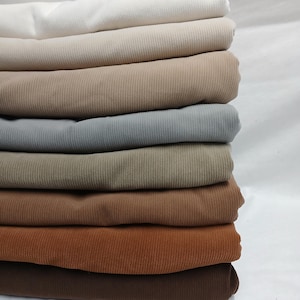2 Way Stretch Corduroy Fabric By The Yard Polyester Solid Fall Fabric Neutral Colors