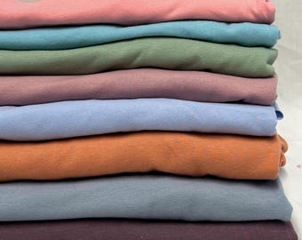 Malha Jersey de Algodão e Elastano Macia com Elasticidade em 4 Direções | Mais Vendido | Tecido por Metro | Cores Suaves
