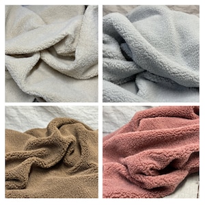 Teddy Plush Fabric, Sherpa Fabric, Fleece Fabric, by the Half Yard