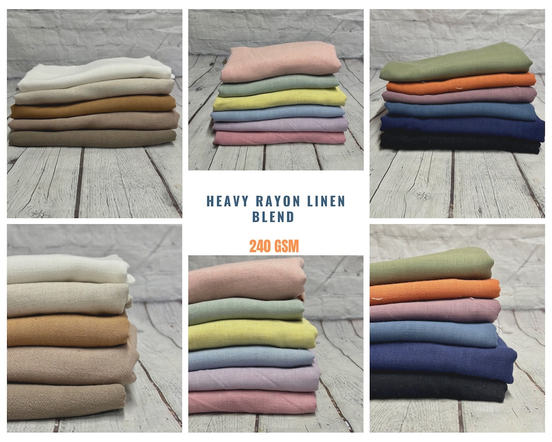 Rayon Linen Blend Soft Woven Fabric by the Yard 240 GSM Etsy