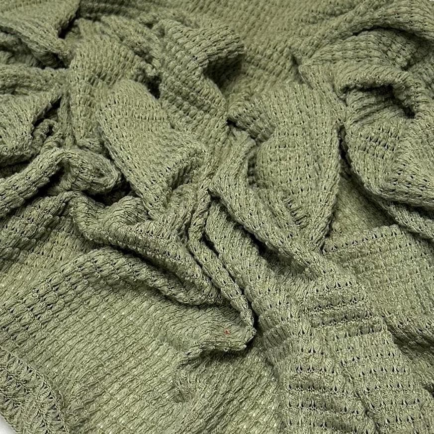 Open Weave Chunky Waffle Sweater Knit Fabric by the Yard
