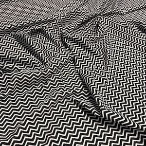 4 Way Stretch Print Nylon Spandex Fabric By The Yard Tricot Swim Wear Bikini Active Wear Chevron Black White