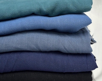 Rayon Linen Blend Soft Woven Fabric By The Yard 240 GSM Blues #3