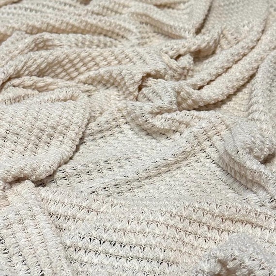 Open Weave Chunky Waffle Sweater Knit Fabric by the Yard