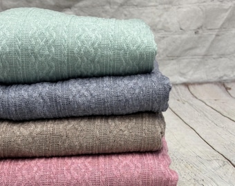 Heathered Cable Twist Braided Knit Sweater Knit Fabric By The Yard | 220 GSM Open Weave