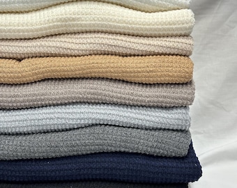 Open Weave Chunky Waffle Sweater Knit Fabric By The Yard | 250GSM Base Colors #2