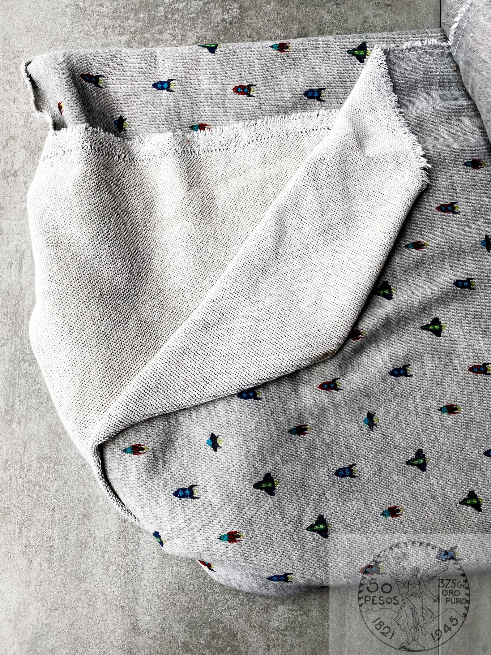 Heavy Cotton French Terry Fabric Rocket Print Fabric By Etsy