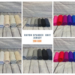Tessuto in maglia di rayon e spandex tagliato su misura 200 GSM Colori di base
