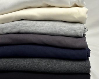 Malha Jersey de Algodão e Elastano Macia com Elasticidade em 4 Direções | Mais Vendido | Tecido por Metro | Cores Básicas