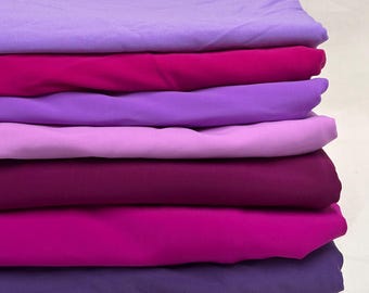 Tessuto per costumi da bagno e abbigliamento sportivo in nylon e spandex, tinta unita, tagliato su misura, tonalità viola polveroso