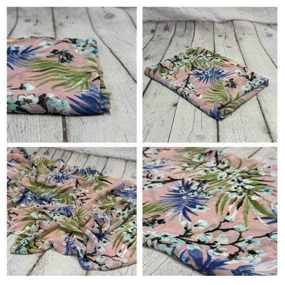 Polyester Chiffon Woven Print Fabric by the Yard Mauve Blossom Leaf Flower  Summer Floral Print Summer Flowy Dress - Etsy Canada