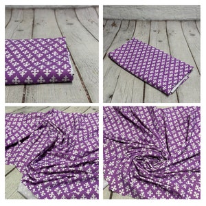 4 Way Stretch Print Nylon Spandex Fabric By The Yard Tricot Swim Wear Bikini Active Wear Geometric Pattern Abstract Purple White