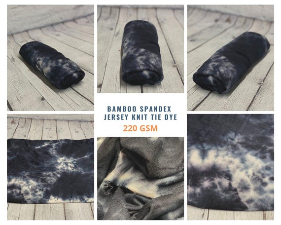 Bamboo Spandex French Terry Tie Dye Print Fabric by the Yard