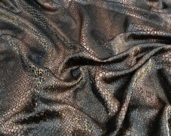Snake Print Metallic Foil Lurex Slinky Fabric by the Yard