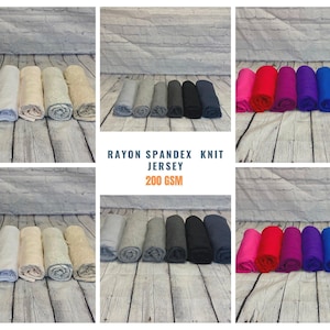 Rayon Spandex Jersey Knit Fabric By The Yard 200GSM Base Colors