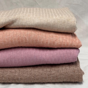 Cashmere 5x1 Rib Knit Feel Premium Sweater Knit Fabric By The Yard | 250GSM Open Weave