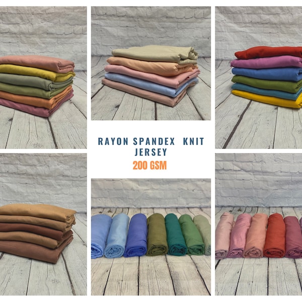 New Rayon Spandex Jersey Knit Fabric By The Yard 200GSM