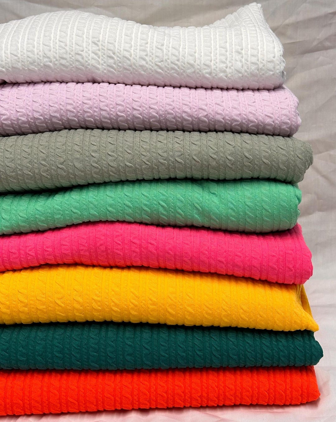 NEW COLORS Jacquard Texture Knit Spandex Fabric by the Yard Bubble Knit ...