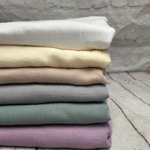 60 inch Wide! 100% Cotton  Double Gauze Muted Pastel Colors Fabric By The Yard