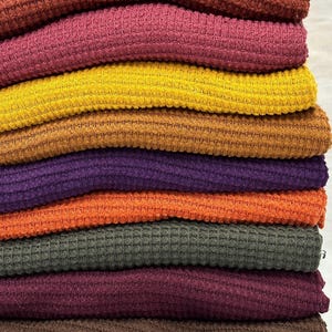 Open Weave Chunky Waffle Sweater Knit Fabric By The Yard | 250GSM Fall Colors #3