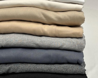 Tessuto DBP Tessuto in poliestere spazzolato doppio tagliato su misura Tessuto elasticizzato in jersey DBP morbido in poliestere elasticizzato 1 iarda tinta unita n. 1