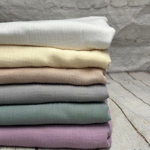 60インチ幅！100%コットンダブルガーゼの落ち着いたパステルカラー生地（1ヤードあたり）