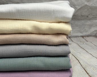 60 inch Wide! 100% Cotton  Double Gauze Muted Pastel Colors Fabric By The Yard