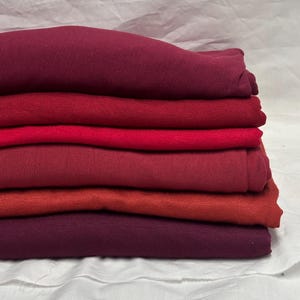 New Colors! 4-Way Stretch Bamboo Fabric| Soft Bamboo Spandex | Fabric By The Yard | For Dresses, Cardigans and Blouses | Red Wine Hue Color