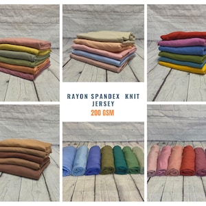 Tecido de malha jersey premium em rayon e elastano - 200 GSM, macio e elástico, perfeito para vestuário e artesanato (vendido por metro).